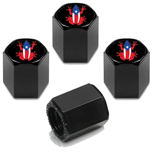 4pcs Tire Valve Stem Caps Compatible with Coqui Frog Boricua Puerto Rico Rican Stem Cap Universal Car Air Cover Car Accessories for Cars SUV Truck Motorcycles
