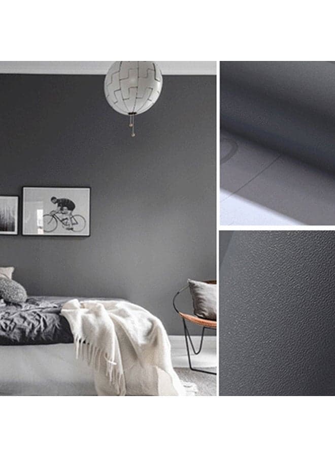 Solid Color Self-Adhesive Wallpaper Grey 10x0.6meter