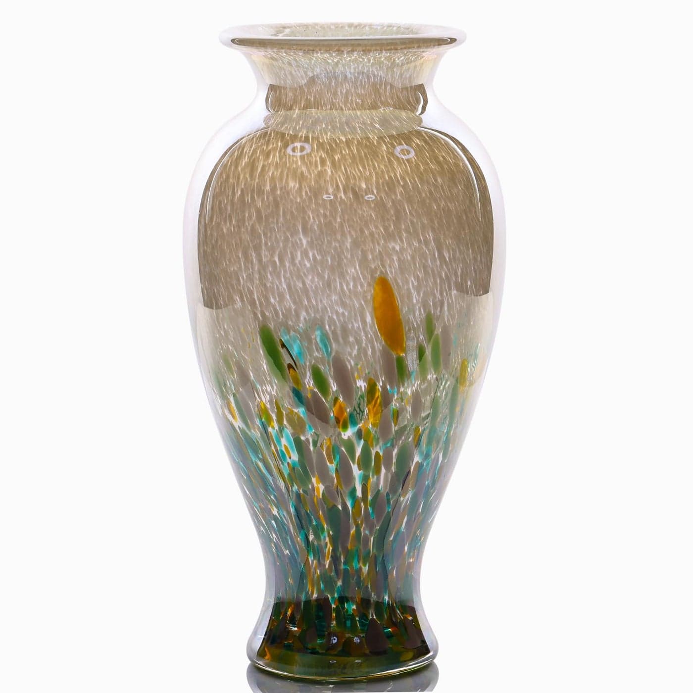 Blown Glass vase Unique Glass vase Colorful Bottle Decorative vase for Home Living Room Dining Table re Office Wedding entryway Desktop Decorative Flower vase Green
