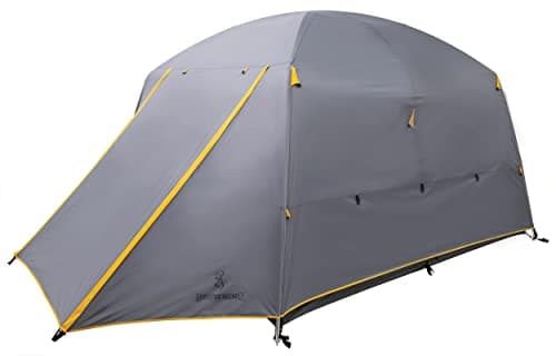 Browning Camping Glacier 4Person Tent AllSeason Family Tent with Full Rainfly Dual Vestibules Durable Oxford Floor 6Foot Center Height for Camping Hunting and Outdoor Adventures