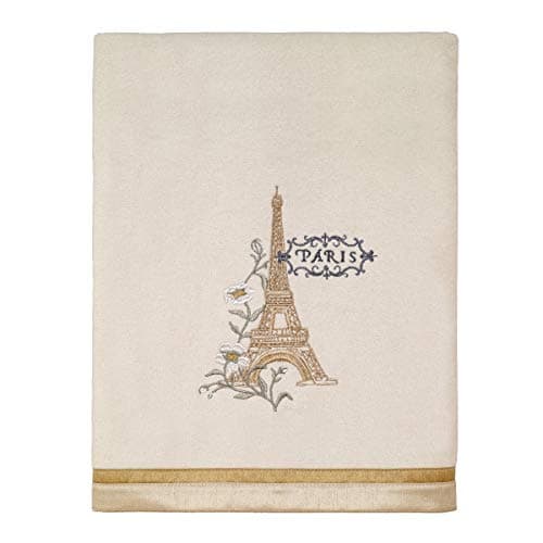 Avanti Linens - Bath Towel, Soft & Absorbent Cotton Towel (Paris Botanique Collection, Ivory) 50.00" x 27.00"