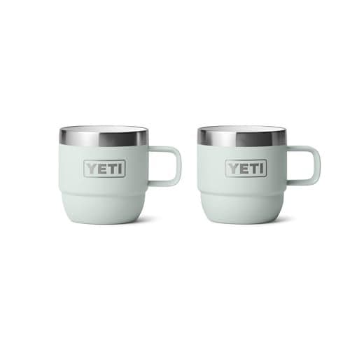YETI Rambler 6 oz Stackable Mug, Stainless Steel, Vacuum Insulated Espresso/Coffee Mug, 2 Pack, Ridgeline