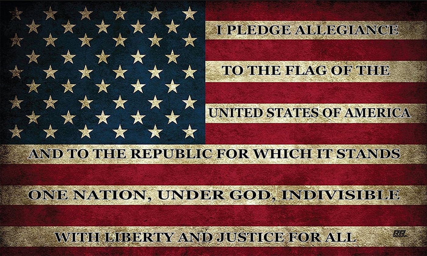 Rogue River Tactical USA Flag Sticker Bumper Car Decal Gift Patriotic American Worn United States Pledge of Allegiance (3x5 Inch)
