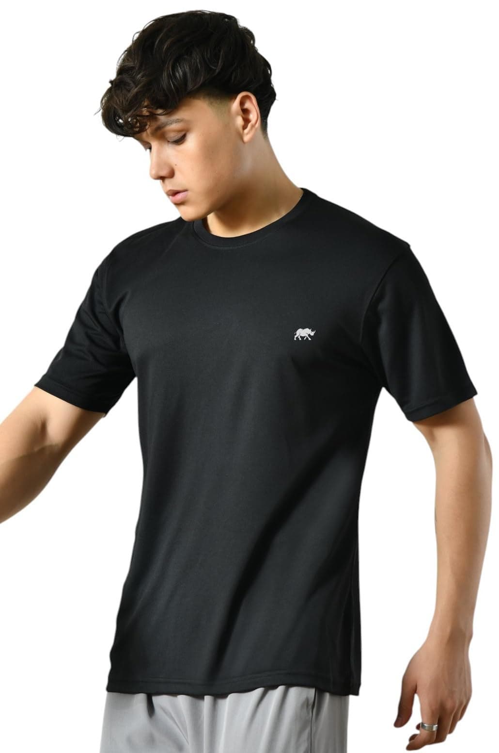 RynoGear Men's Crewneck Short Sleeve T-Shirts for Men || Tshirts for Man Black