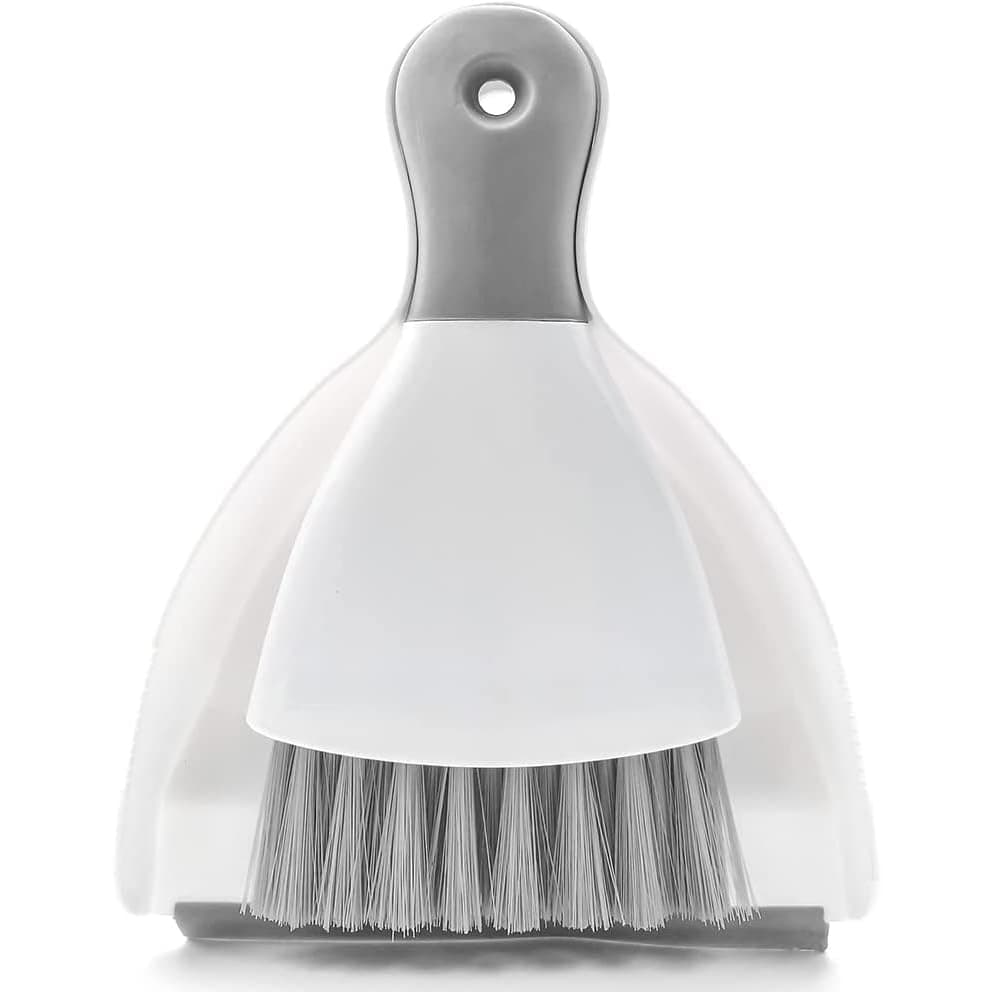 Dust pan Broom Brush Dustpan - Dustpan and Brush Set,Mini dust Pans with Brush,Dust Pan and Brush Set for Table, Key Board, Cat, Dog and Other Pets, Dust Pan Brush Nesting Tiny Cleaning Broom(Gray)