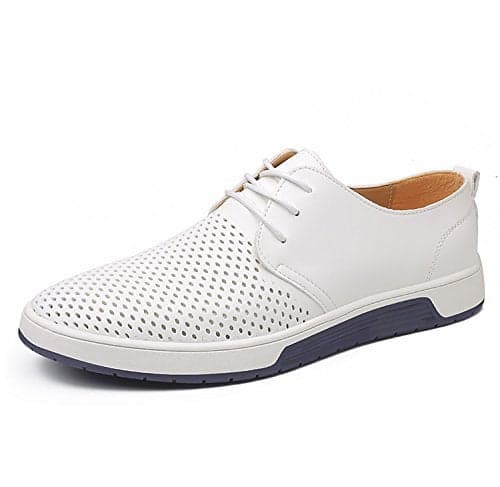ZZHAP Mens Casual Oxford Shoes Breathable Flat Fashion Sneakers White US 11