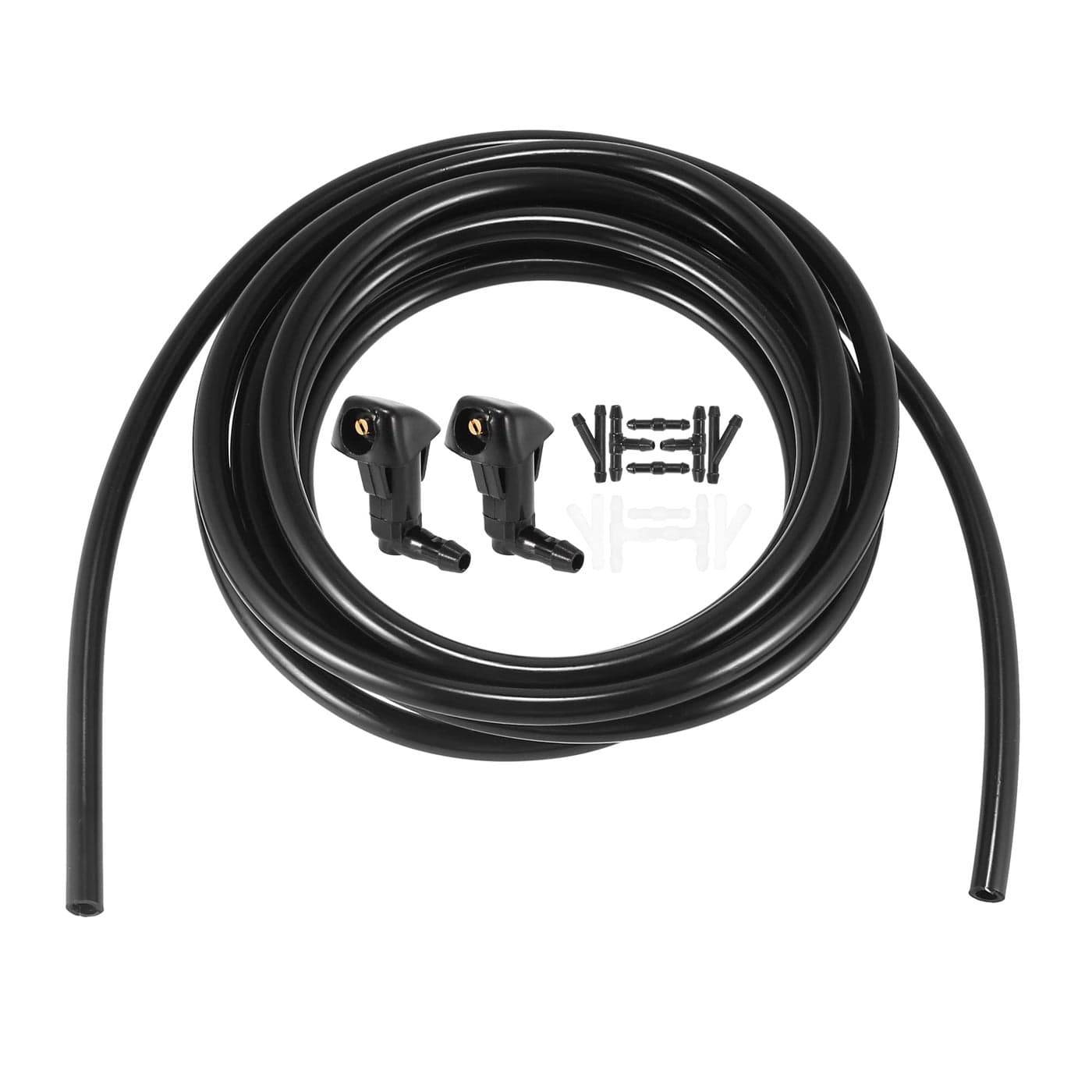 ACROPIX Front Windshield Washer Hose Kit Fit for Honda Accord with 3 Meter Washer Fluid Hose 12 Pcs Hose Connectors Pack of 15 Black