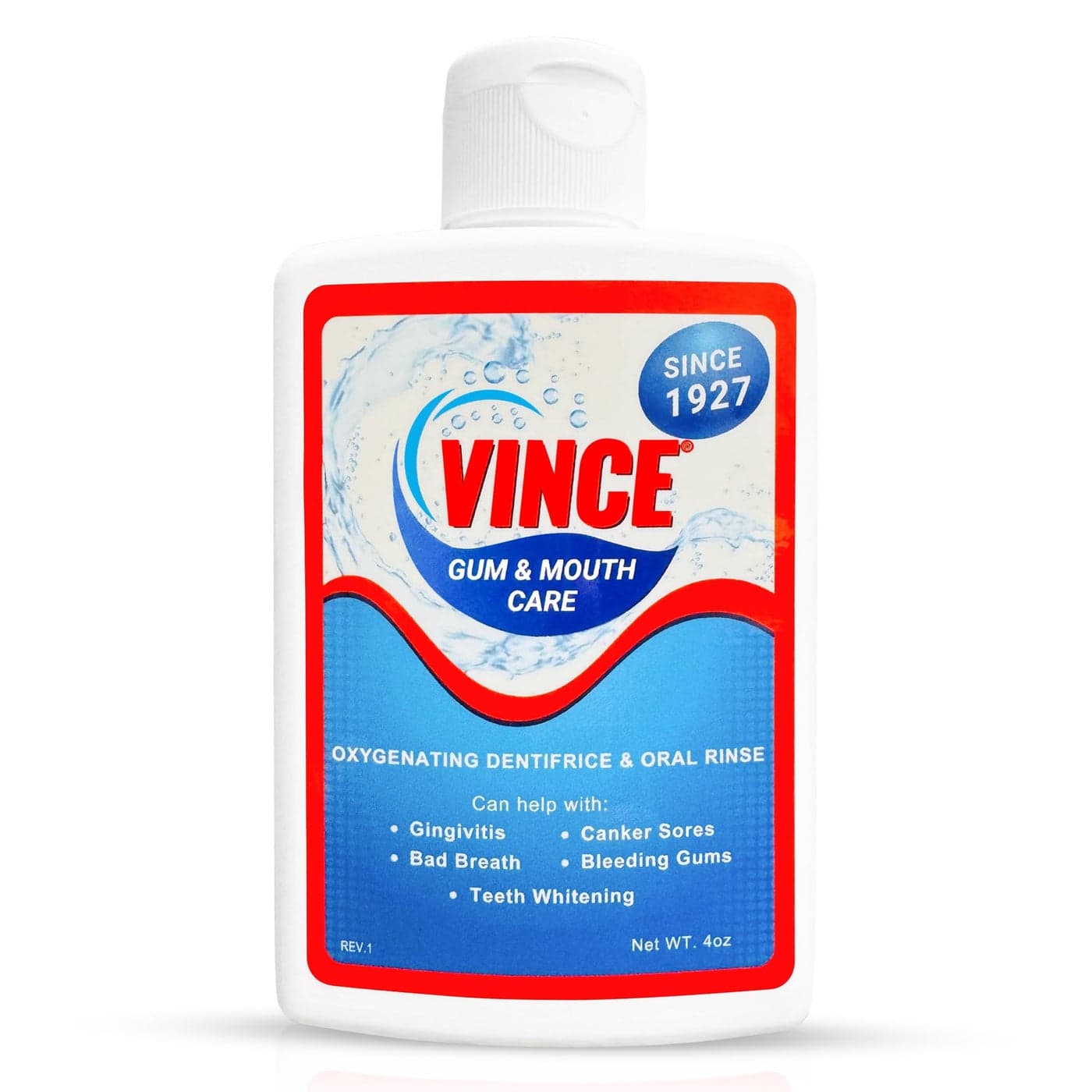 Vince Gum and Mouth Powder Daily Use Dentifrice Oxygenating Bubbles Bad Breath Gingivitis Irritated or Bleeding Gums Canker Sore Inflammation Wounds Cleanse Refresh 4 Ounce