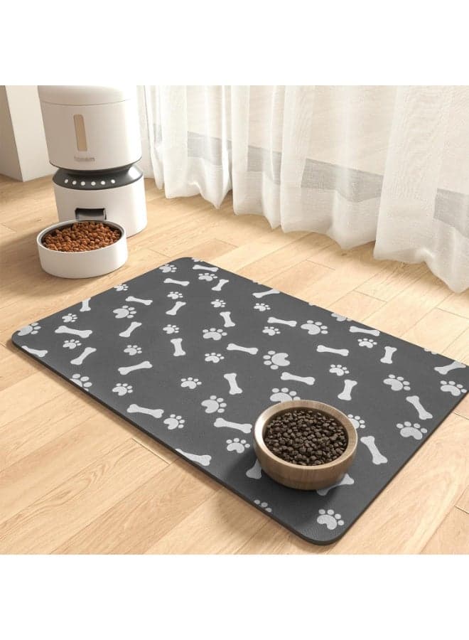 Pet Feeding Mat, Absorbent Dog Food Mat, Dog Mat for Food and Water, No Stains Quick Dry Dog Water Dispenser Mat, Easy to Clean, for Dog Cat Puppy or Other Pets, 12"X19"
