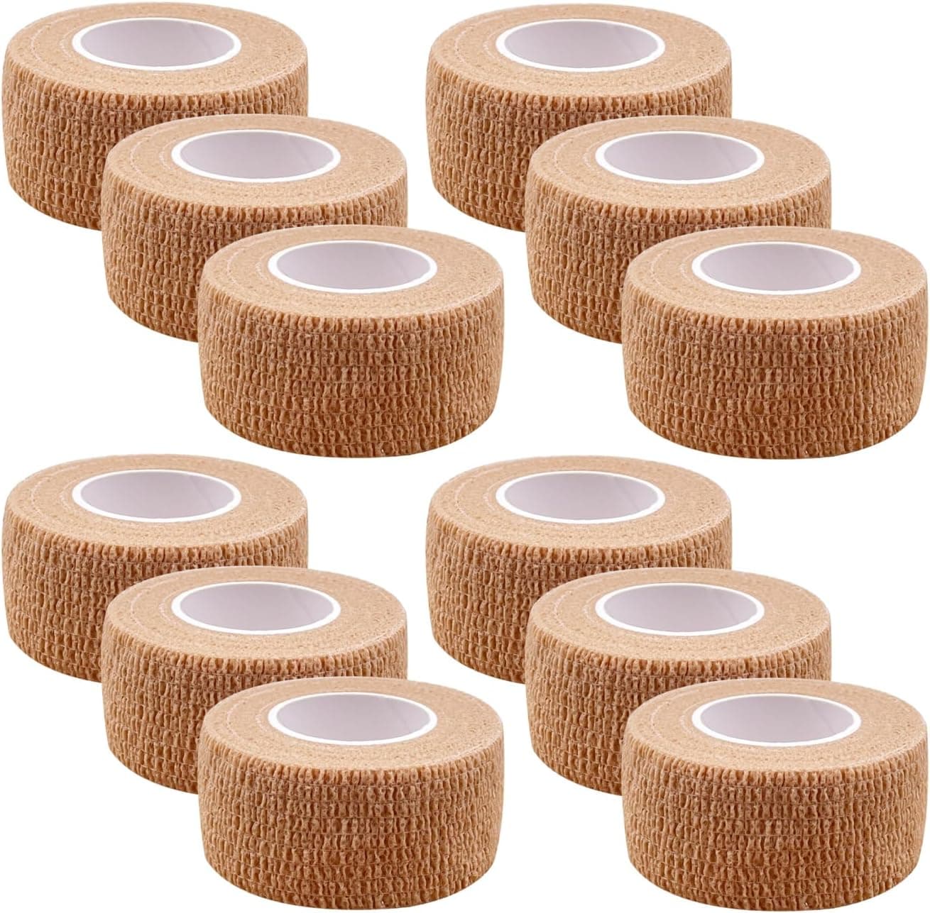 12 Rolls Self Adhesive Bandage Wrap 1 Inch Self Adherent Wrap Self Stick Bandages Wrap Stretch Bandage for Wrist Ankle Swelling Sprains