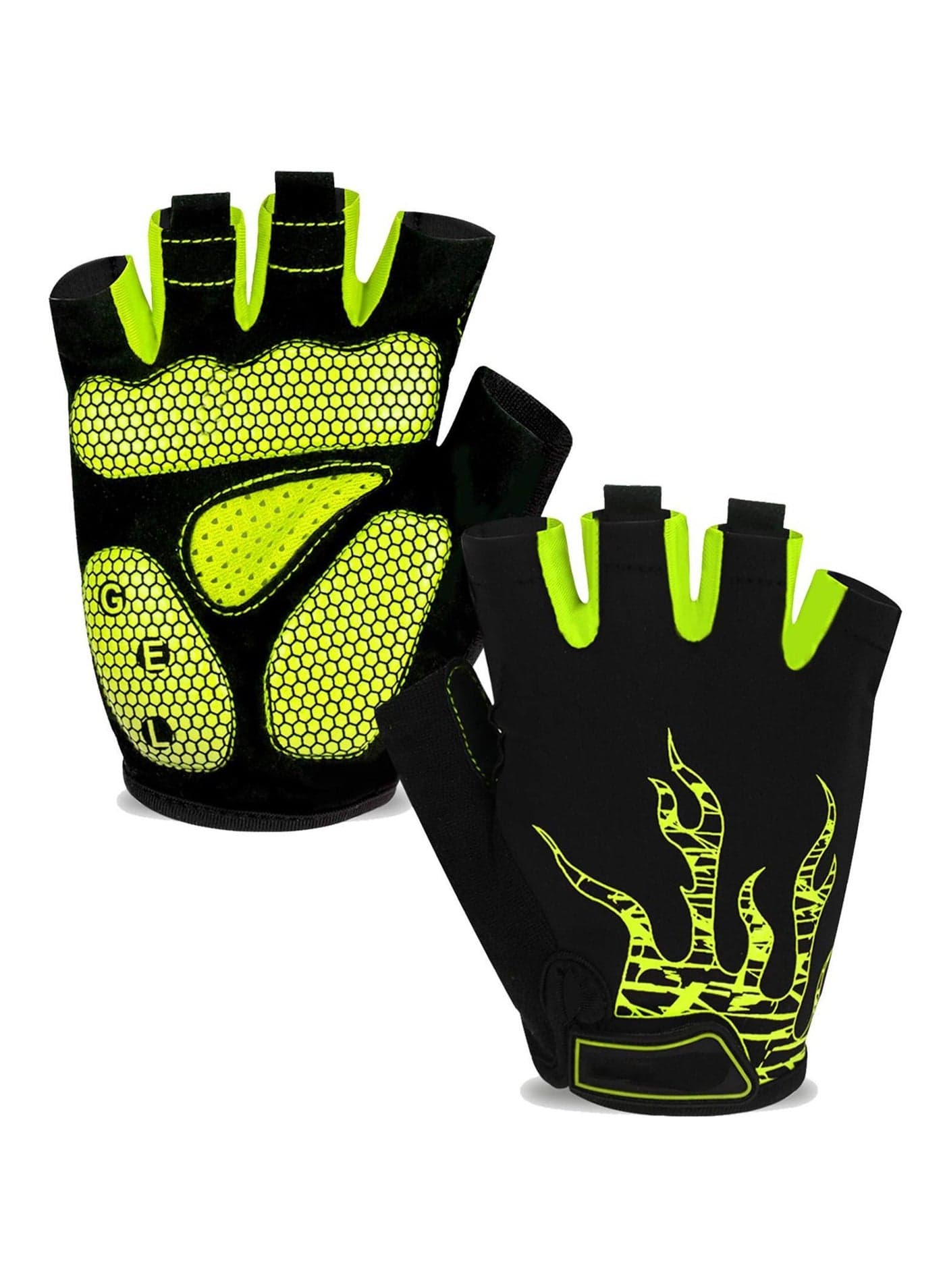 SYOSI Cycling Gloves, Bike Gloves for Men & Women Half Finger with Gel Pad Cycling/Workout/Motorcycle/Gym/Training/Outdoor (Green, XL)