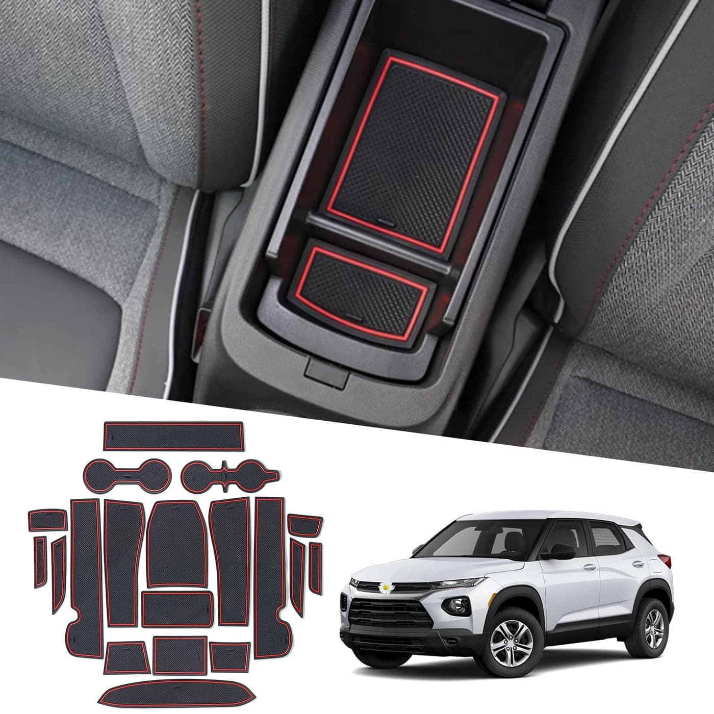 2026 Trailblazer Door Slot Mats for Chevy Trailblazer 2026 Accessories Center Console Liner Mats Compatible with 2021 2022 2023 2024 2025 2026 Chevy Trailblazer RSLSLTActiv19PCSSets