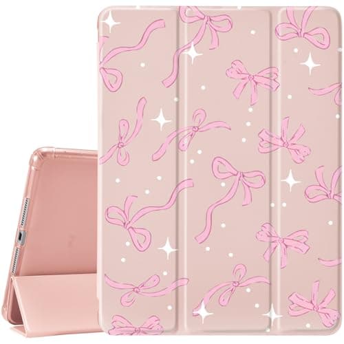 CozyNestCYCute Pink Bow Print Case for 109 Inch Ipad 10Th Gen Kawaii Pink Girly Ribbon Cover for Ipad Auto SleepWake Adjustable AntiSlip Shockproof Protective Case with Pencil HolderGirl Women