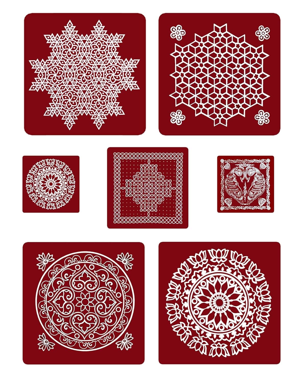 ABS HERBALSRangoli Sticker Kolam Sticker for Wall Tile Floor Steel StickerModel MB4MM1MS2