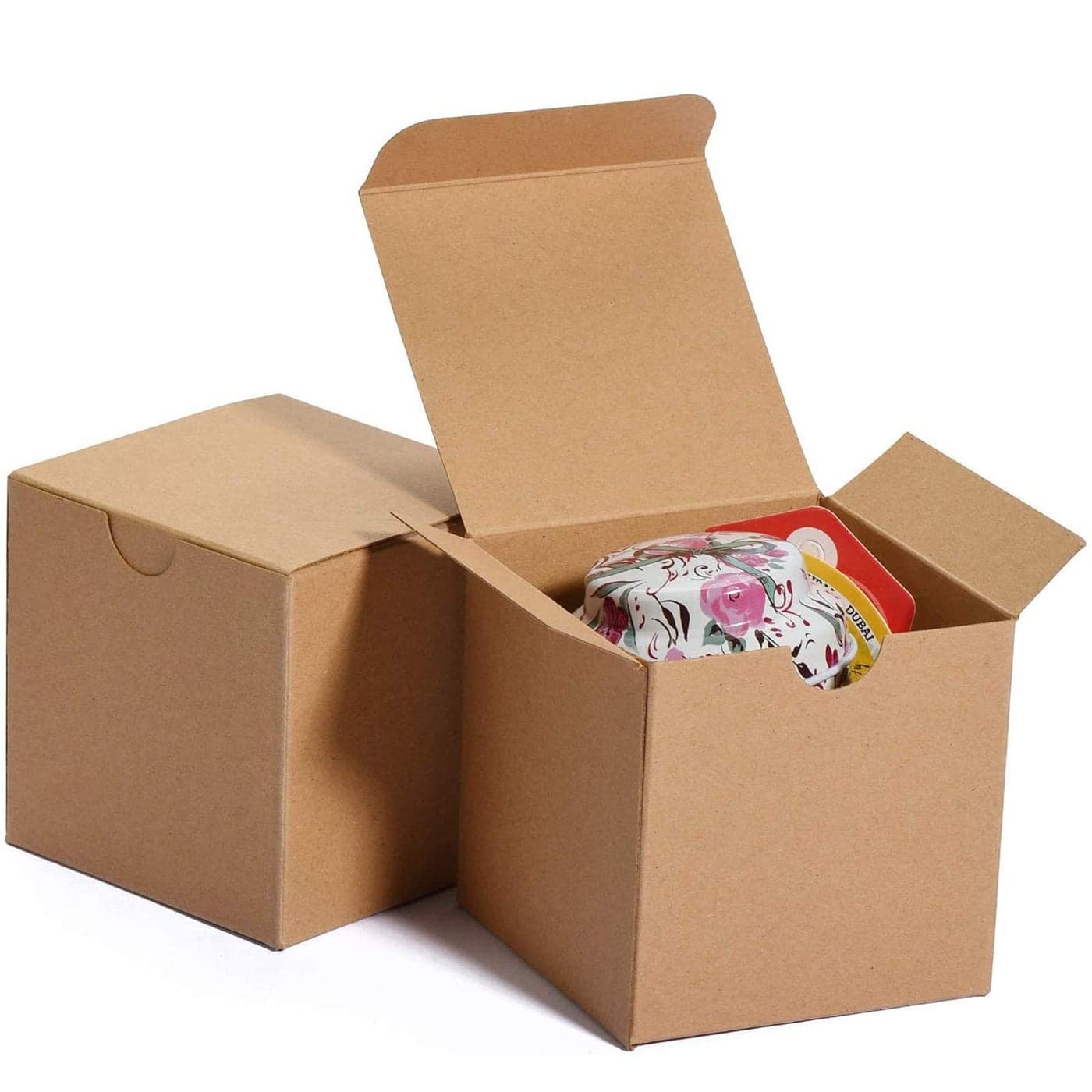 MESHA 50PC Brown Gift Box 3x3x3 Small Cardboard Gift Boxes with Lids Bridesmaid Proposal Bridal Cupcake Box Groomsmen Proposal Box