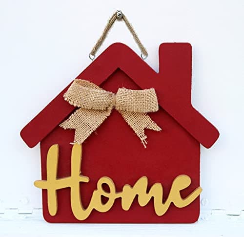 VAH Red Hut with Home Letter Design Decorative Home Decor Wall Decor Wall Hanging for Indoor Outdoor