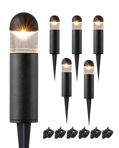 EDISHINE Low Voltage Landscape Lighting, 12V 3W 3000K Warm White, Electric Outdoor Bollard Lights with Connectors, Waterproof LED Pathway Driveway Walkway Lights Wired for Yard Garden