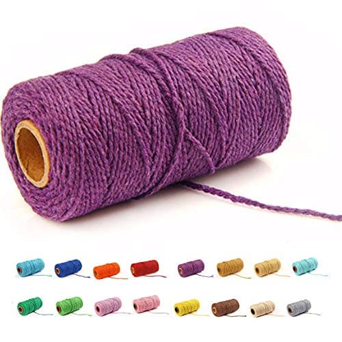109 Yards15mm35 Colors Optional Cotton Baker Twine DIY Craft Macram Natural Cotton Rope Craft Making Knitting String Rope DIY Wedding Decor Supply Christmas WrappingDeep Purple