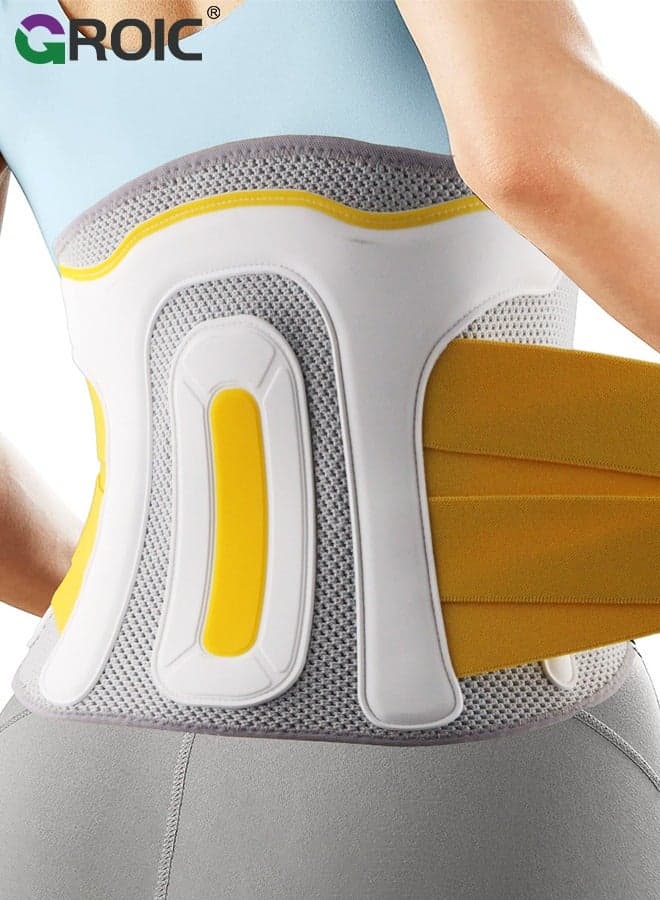 Waist Trimmer,Waist Support Belt for Lower Back Pain Relief, Adjustable Breathable Lumbar Brace with Double Straps for Men & Women, Waist Trainer for Work, Exercise, and Daily Wear