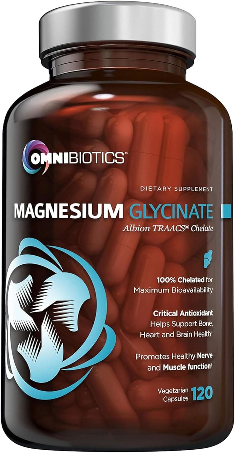Magnesium Glycinate 200mg with Superior Absorption Magnesium Supplement with 100 Pure Albion TRAACS Bisglycinate Chelate for Sleep Heart Health Nerves Muscles NonGMO 120 Vegan Capsules