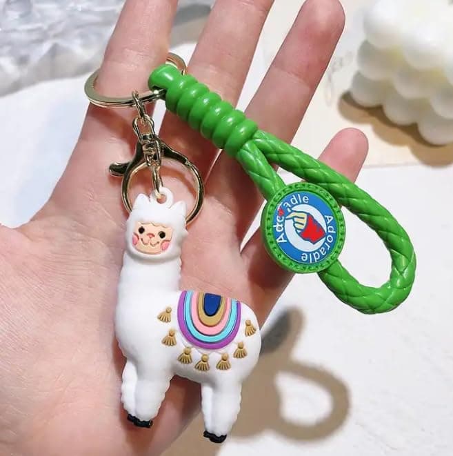 ginoya brothers Cartoon Characters Keychain for Girls Boys, Cute Silicon Keychains Accessories Keyring Key Purse Backpack Car Charms for Kids Gifts. (SHEEP WHITE)