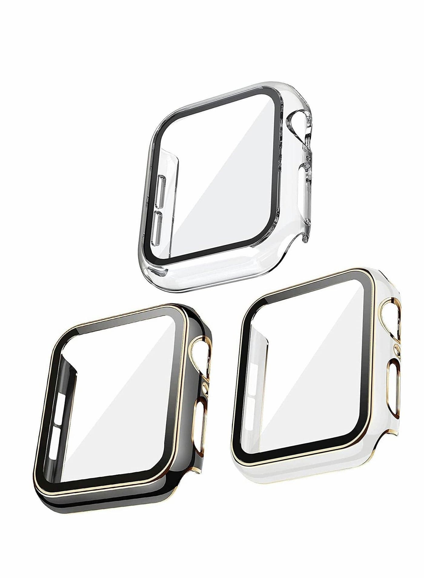 Cases Compatible for Iwatch 42mm Tempered Glass Screen Protector, Full Coverage PC Cover Protective Case 3 Pack