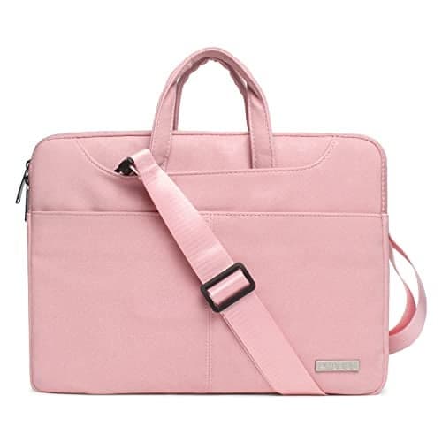 Probus PU leather Laptop Sleeve Case Messenger Organizer Bag -Pink