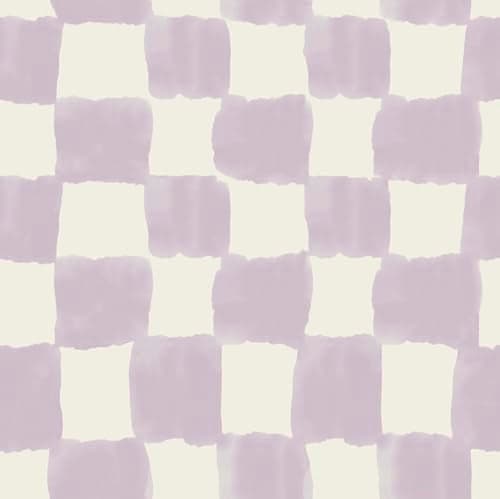 Mr Kate Tess Watercolor Soft Lavender Checker Peel and Stick Wallpaper Vinyl 205in x 18ft