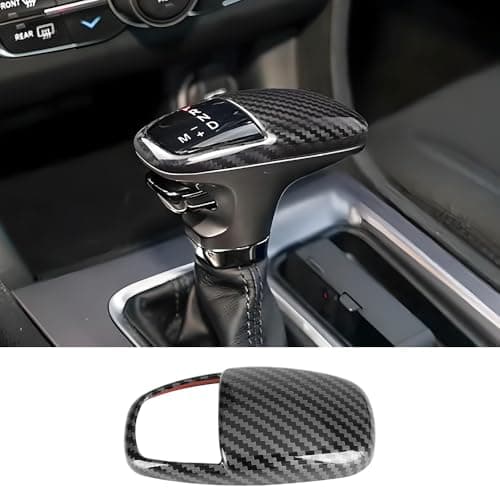 LUNQIN Car Center Console Gear Shift Knob Trim Cover for Dodge Challenger Charger 2015-2023 and Dodge Durango 2018-2026 Auto Interior Accessories Shifters Stick Protection Panel Carbon Fiber Style Kit
