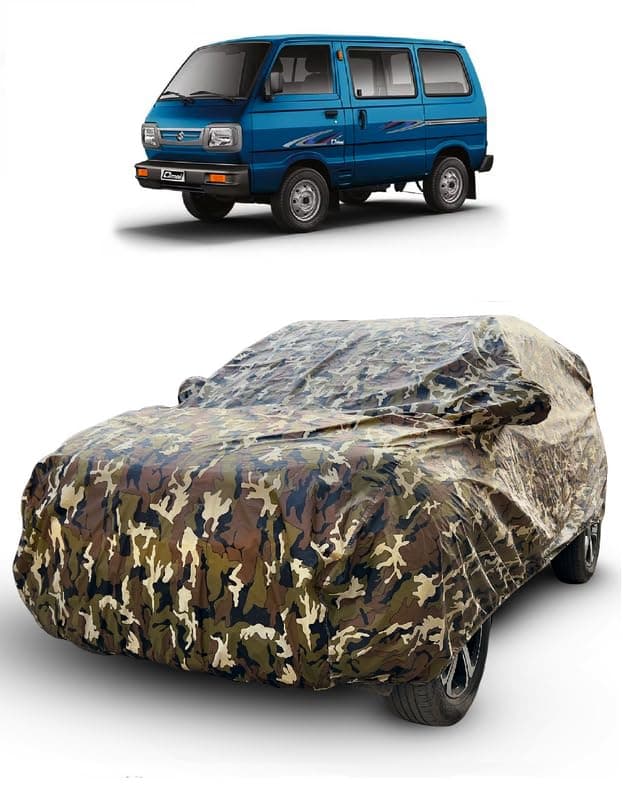Carigiri Waterproof Camouflage Military Jungle Print Car Body Cover for Maruti Omni(100% Waterproof,Triple Stitched,Mirror Pocket,UV Resistant,Dustproof)