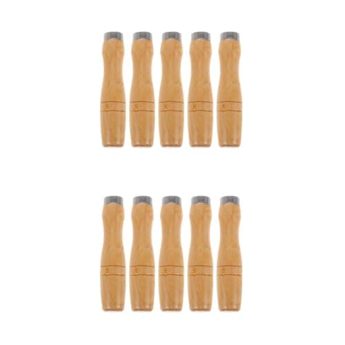 Yardwe 10PCS Wooden File Handle with Strong Metal Collars for File Cutting Tool Craft, 4 Inch