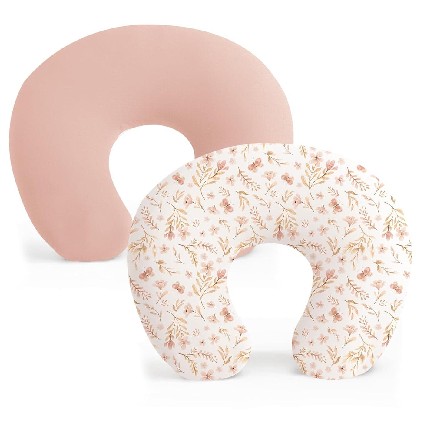 Konssy 2 Pack Nursing Pillow Covers Stretchy and Soft Nursing Cover for Breastfeeding Pillow Slipcover for Baby Girls Boys Newborn Pink Spring Pink