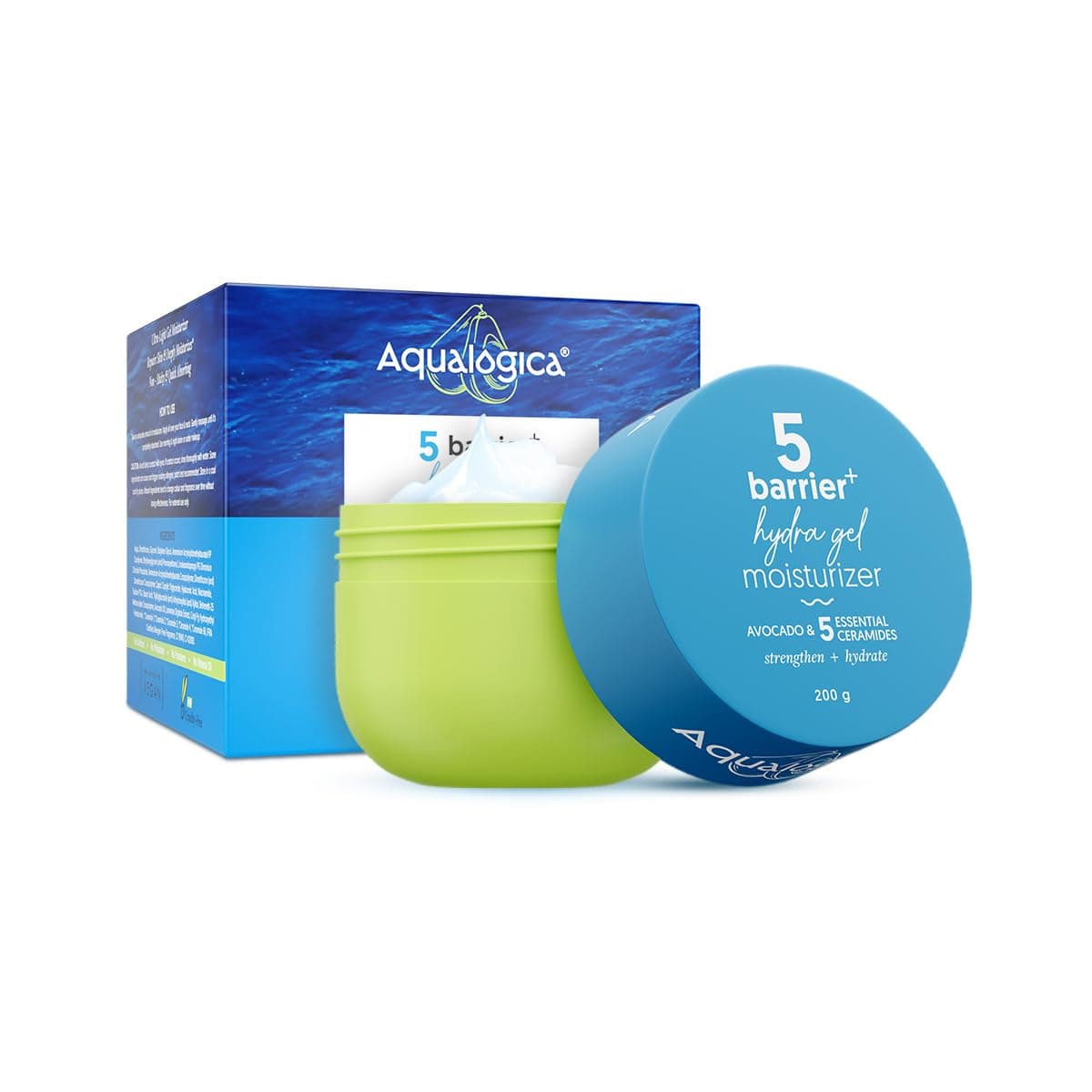 Aqualogica Barrier Hydra Gel Moisturizer with 5 Ceramides Avocado 24Hour Intense Hydration Weightless WaterLike Gel Texture Non Sticky Quick Absorbing for Healthy Skin Barrier 200 g