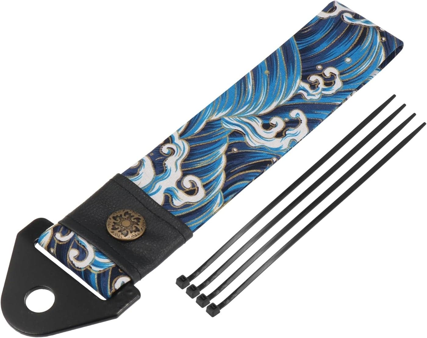 X AUTOHAUX Decorative Car Tow Strap Kit - Sea Waves Pattern