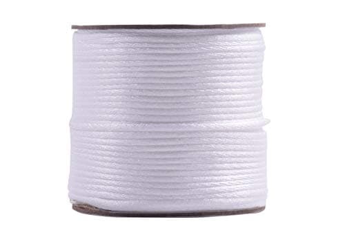 KONMAY 50 Yards 2.0mm Nylon Rattail Satin Silk Trim Cord Beading String for Chinese Knotting, Kumihimo, Beading, Macramé, Jewelry Making, White