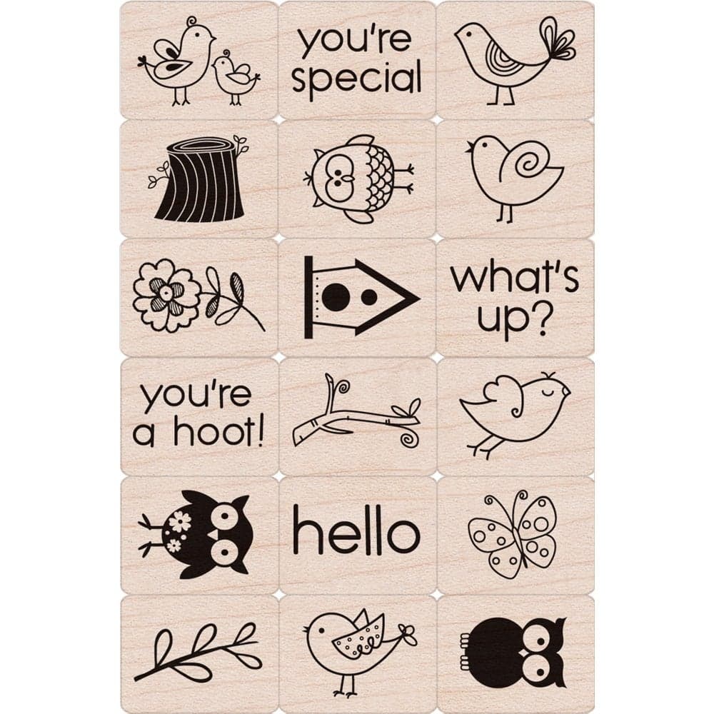 Hero Arts LP134 Ink 'n' Stamp Wood Sets, Birds and Branches