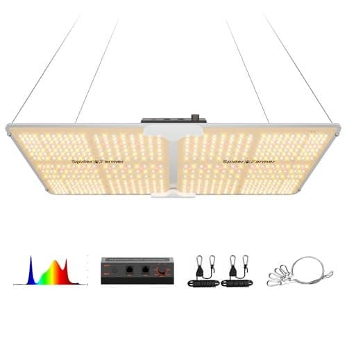 Spider Farmer SF2000 200W LED Grow Light for Indoor Plants, Upgraded High Efficiency LEDs, Dimmable Full Spectrum High PPFD, Deep Penetration for Seed Starting/Vegetables/Bloom in 2x4 Grow Tent