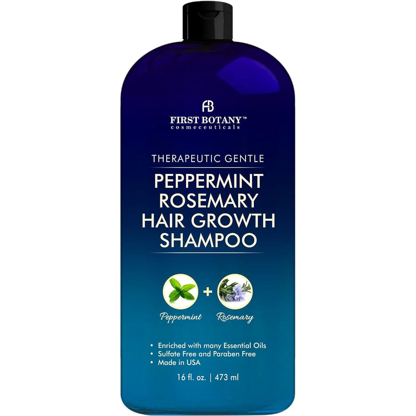Peppermint Rosemary Hair Regrowth Shampoo Anti Hair Loss product Daily Hydrating Detoxifying Volumizing Shampoo and Fights Dandruff For Men and Women 16 fl oz