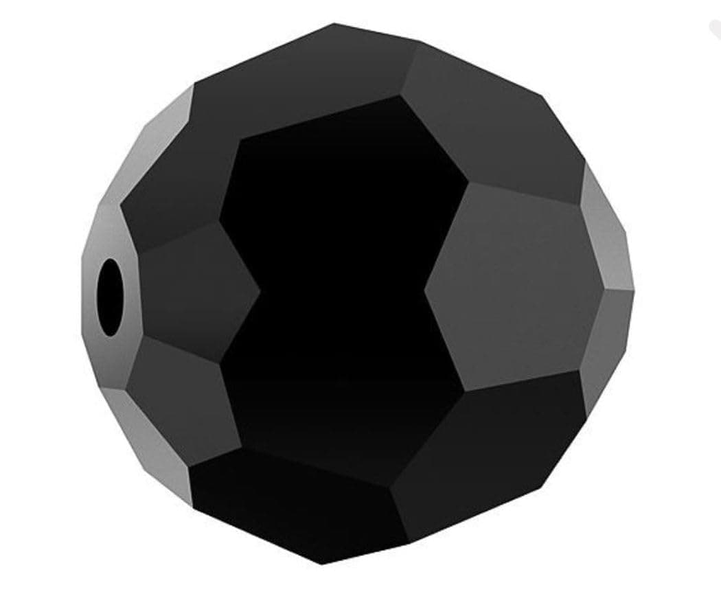 100pcs Adabele Austrian 4mm (0.16 Inch) Small Faceted Loose Round Crystal Beads Jet Black Compatible with 5000 Swarovski Crystals Preciosa SS2R-423