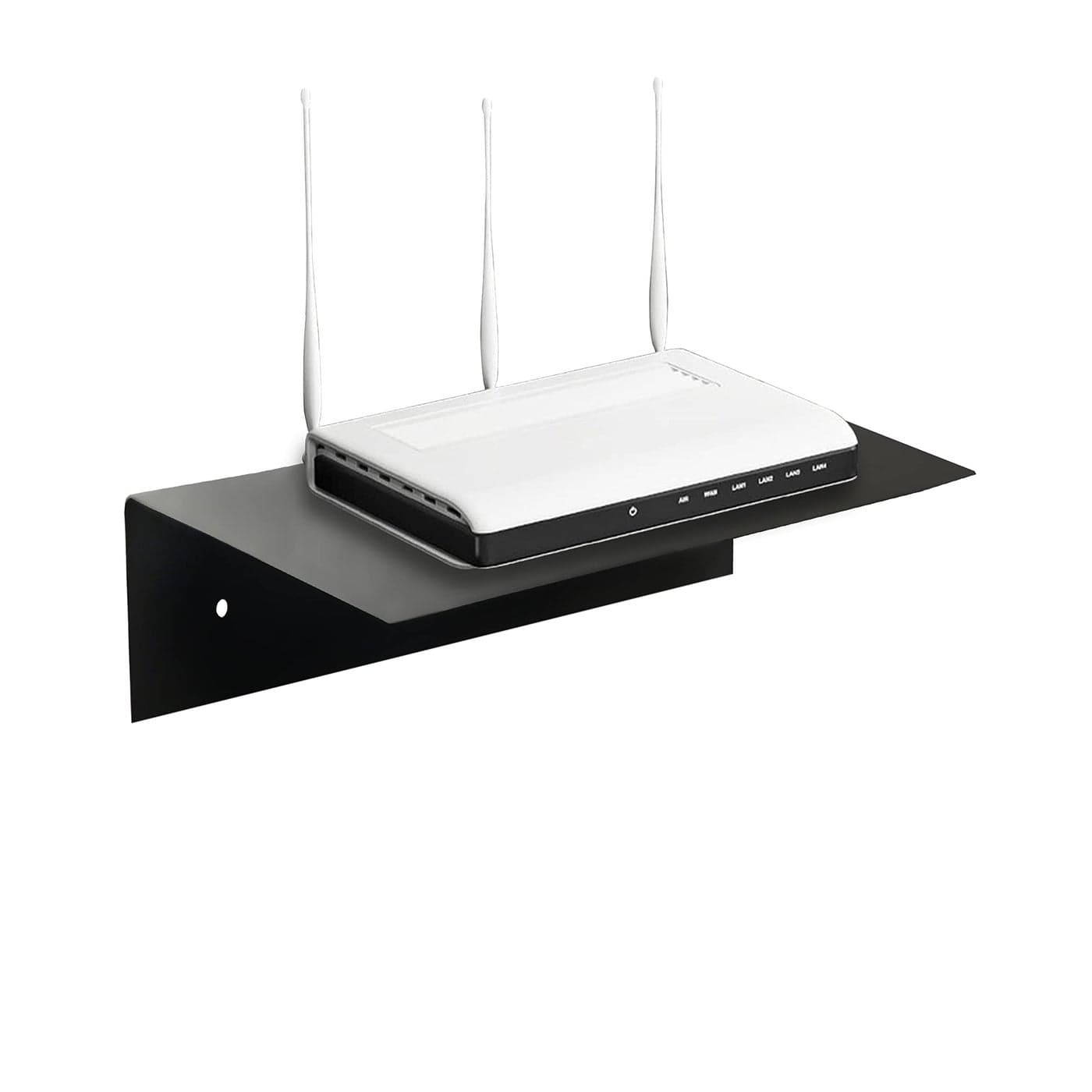 SIMOND STORE Black Floating Shelves for Wall 12 X 8 Small Floating Shelves Metal Heavy Duty Shelves Brackets for Gaming Console PlayStation Shelf Tv Shelf for Wall Mounted Tv