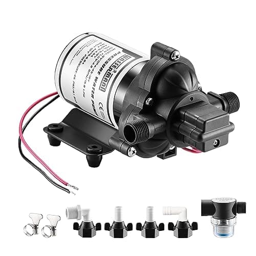 WASSERMANN RV Pump, 12V Self-priming RV Water Pressure Pump 4.0GPM 45PSI with Pressure Switch, for RV Marine Camping Yacht Garden