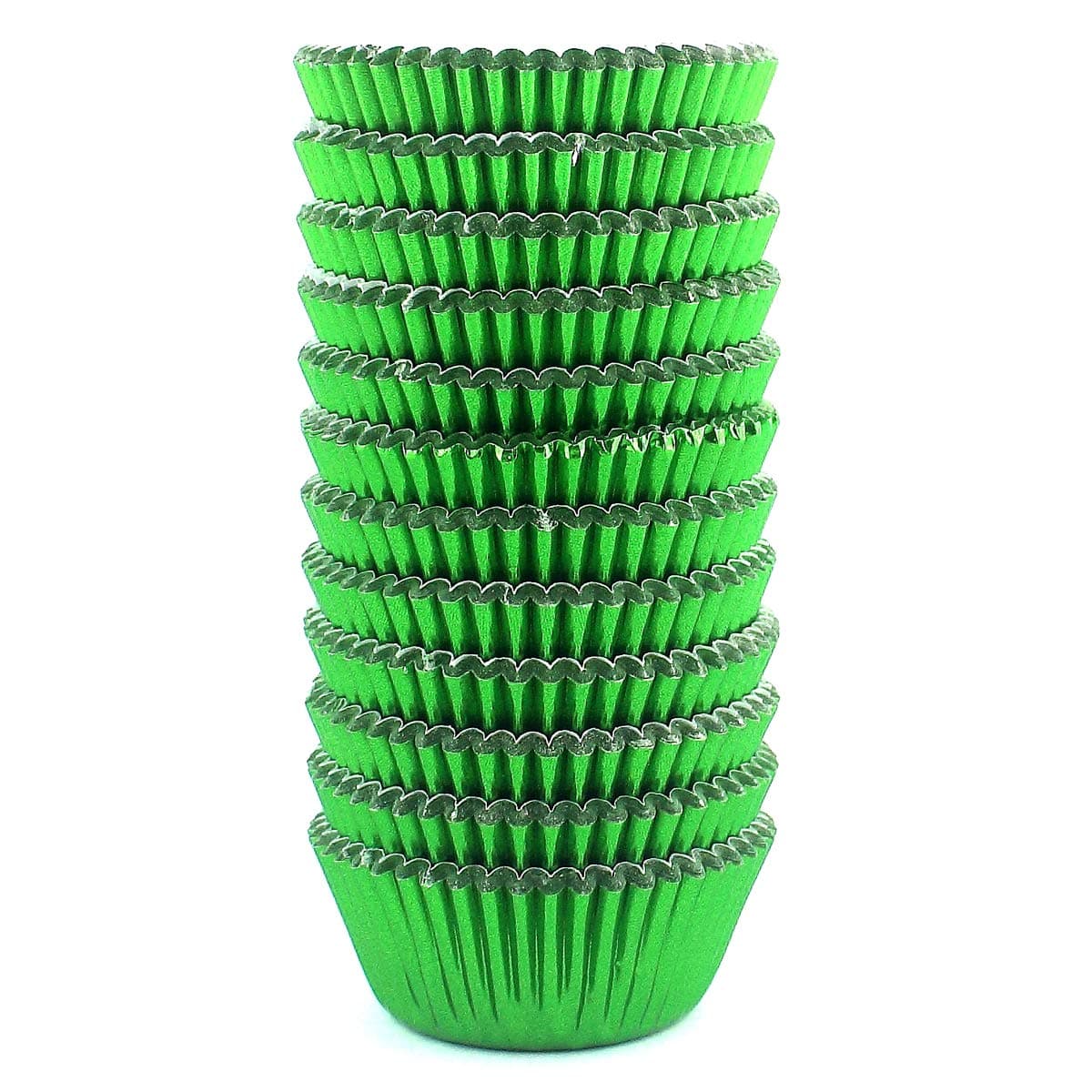 Eoonfirst Mini Foil Cupcake Liners Christmas Days Muffin Paper Baking Cups 300 Pcs Green