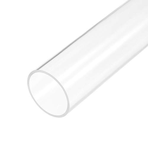 uxcell Clear Rigid Acrylic Pipe 51mm(2") ID x 55mm OD x 305mm(12") Round Tube Tubing