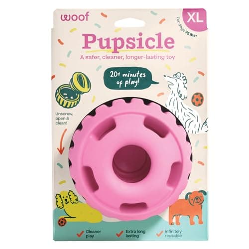 WOOF Party Pupsicle LongLasting Interactive Dog Toys for Boredom LowMess Design Birthday Gifts for Dogs XL Dog Toys Party Pink