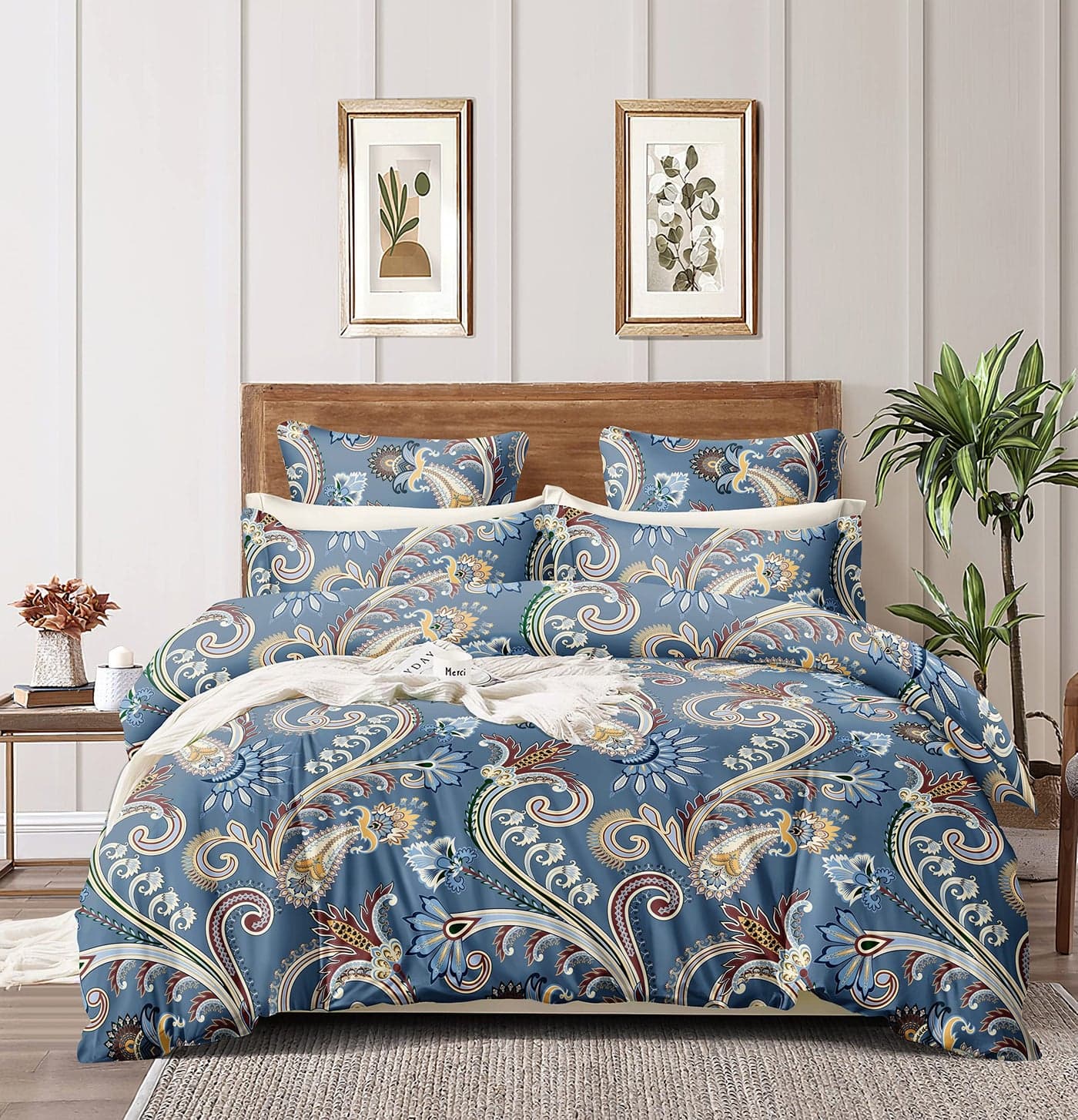THE HOME STYLE Super Soft Glace Cotton King Size AC Comforter ll Blanket ll Duvet for Double Bed for All Seasons/Weathers (Ash Berry Abstract) (Only Comforter)