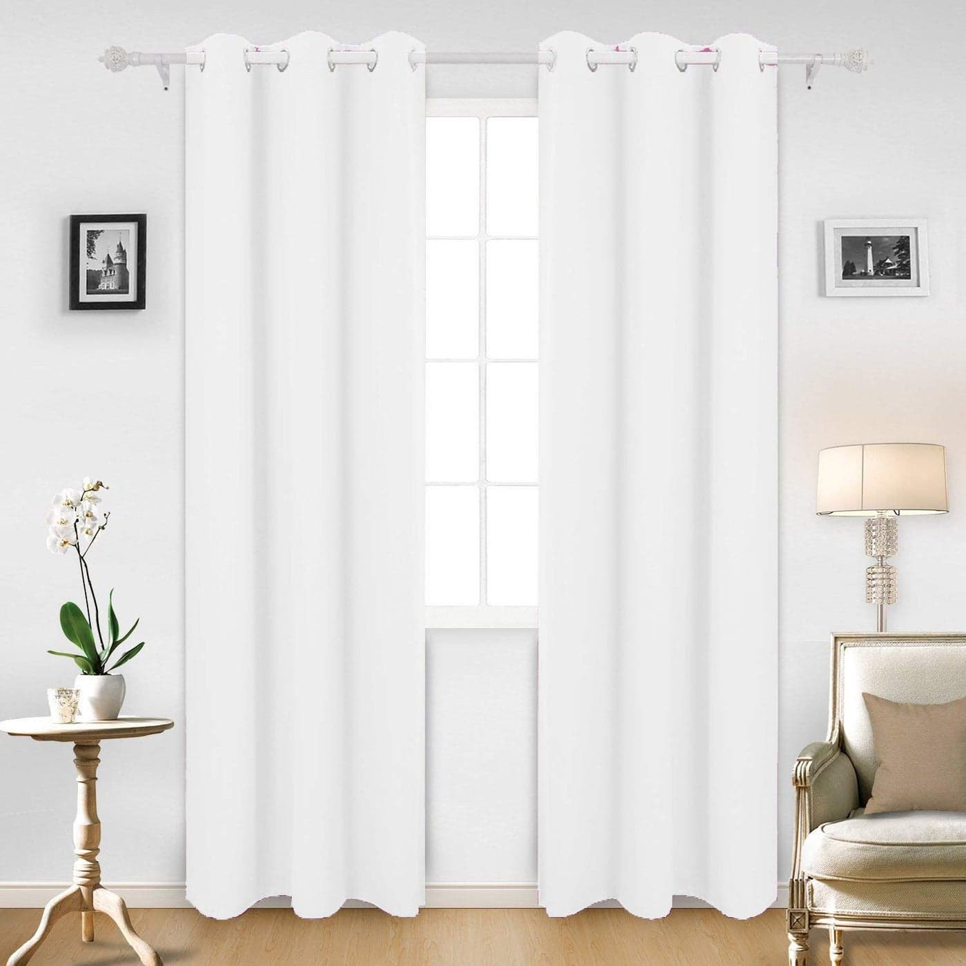 JVIN FAB Very Elegant Back Panel Blackout Eyelet Set of 2 Pcs Door Curtains Living RoomHotelRestaurantHomeResortOffice 5 Feet White