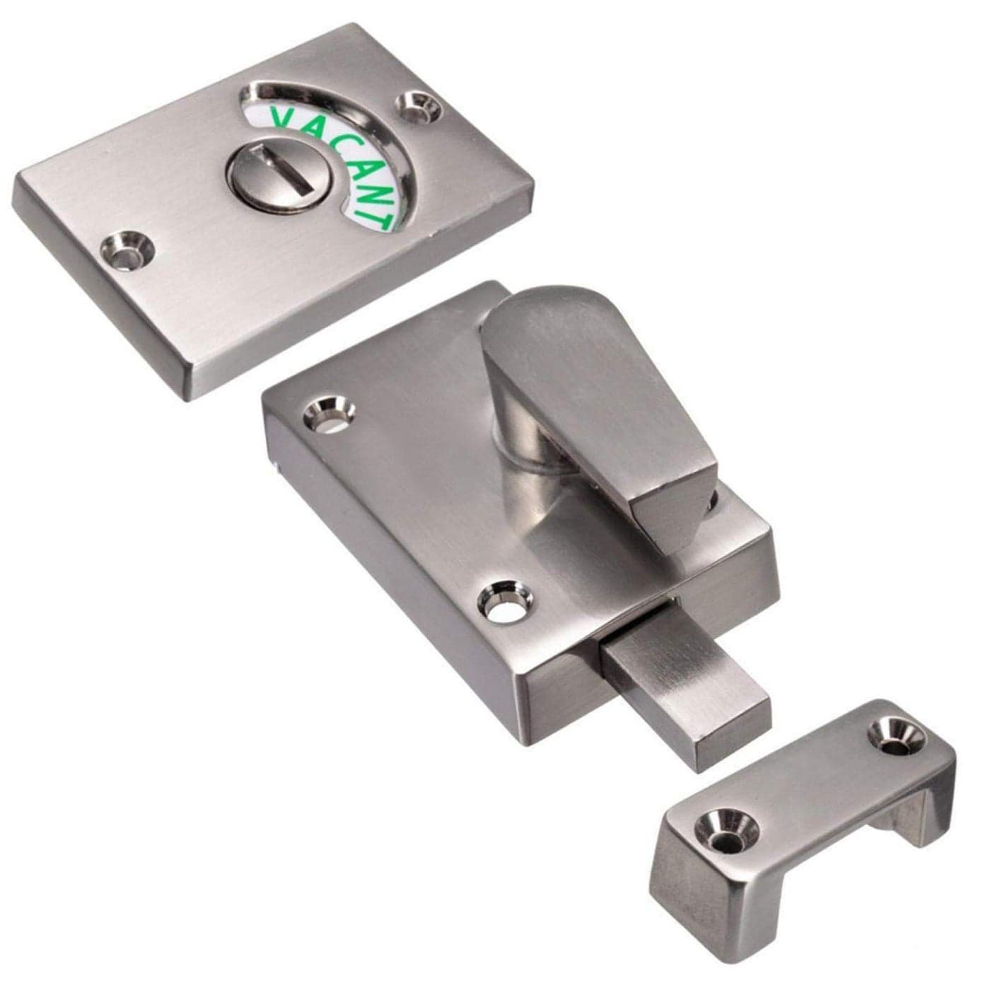 1PC Bathroom Stall Door Latch Latch Indicating Lock Stainless Steel Occupied Door Lock Vacant or Engaged Bathroom Indicator Privacy Handle Lock Restroom Door Lock LatchSatin Nickel