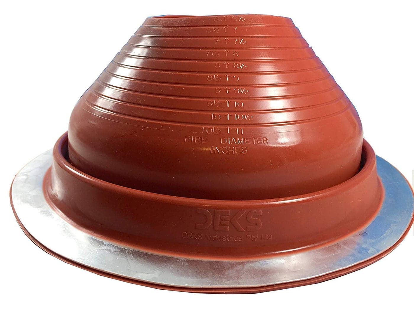 Dektite 7 Red Silicone Metal Roof Pipe Flashing High Temp Round Base Pipe OD 6 11