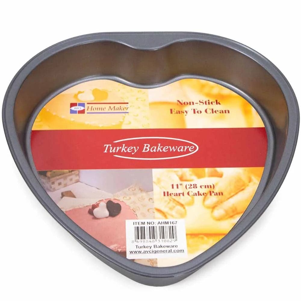 AVCI Home Maker Heart Cake Pan 11inch (28 cm); Non-Stick Bakeware Cake Pan