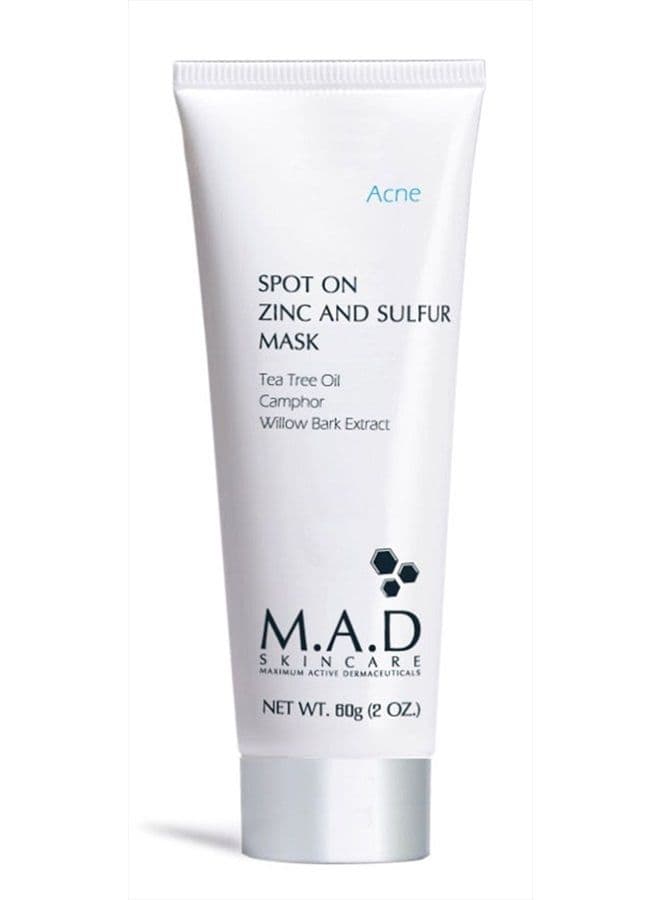 M.A.D SKINCARE ACNE: Spot On Zinc and Sulfur Mask - 60g